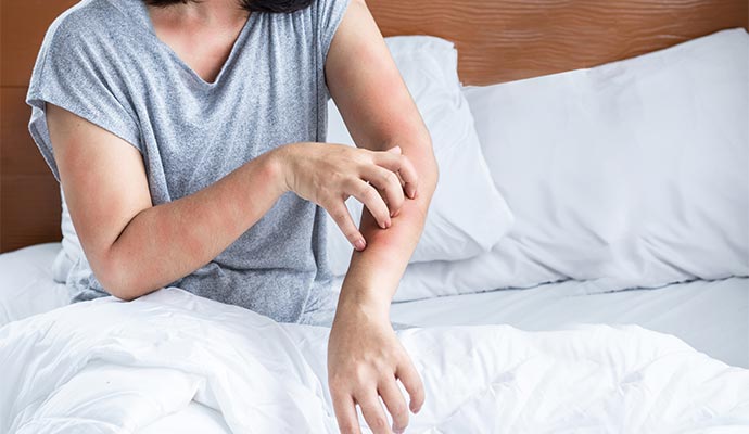 Person facing allergy issue due to bad air quality