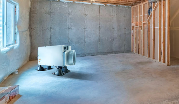 Dehumidifier in basement