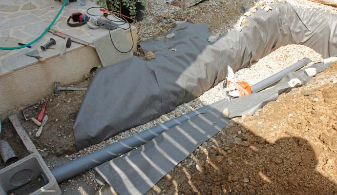 Footing drain installation