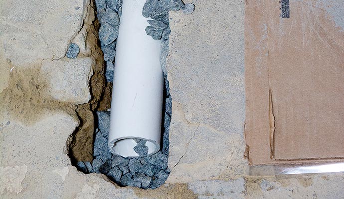 French drain installation