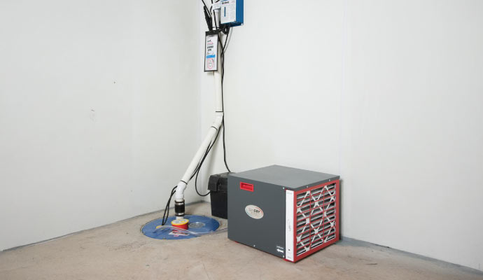 Installed sump pump