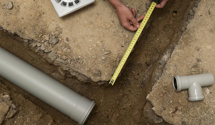 Interior drainage installation