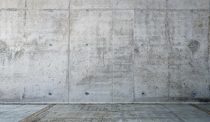 Row concrete wall