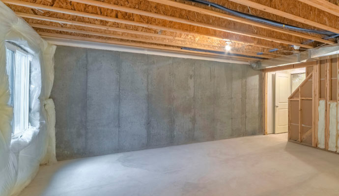 Waterproofed basement
