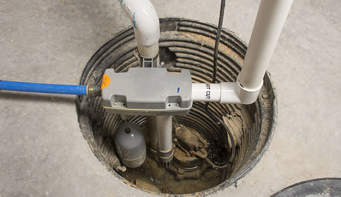 installed sump pump
