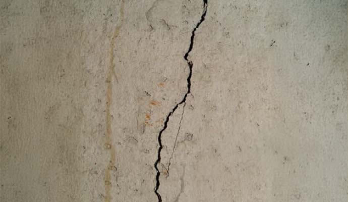Cracked basement wall
