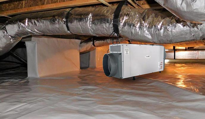 Crawl space dehumidifier
