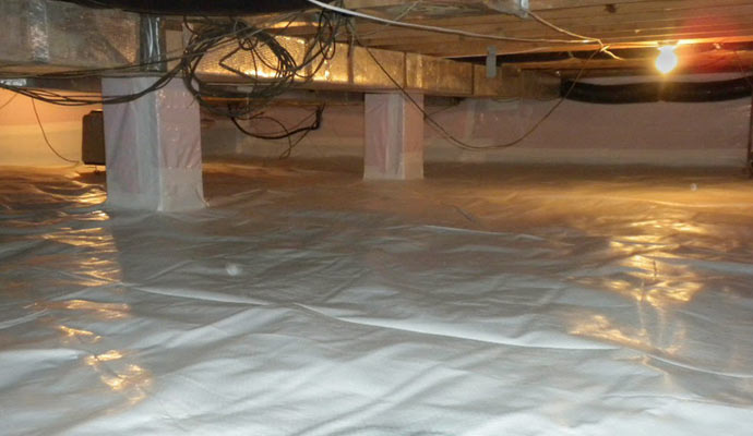 Waterproofed crawl space
