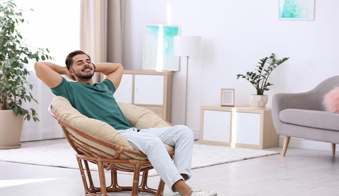 A person enjoying good indoor air quality