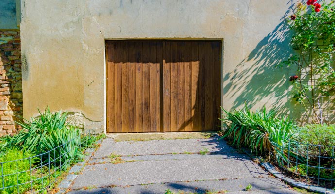 Wooden crawl space access door