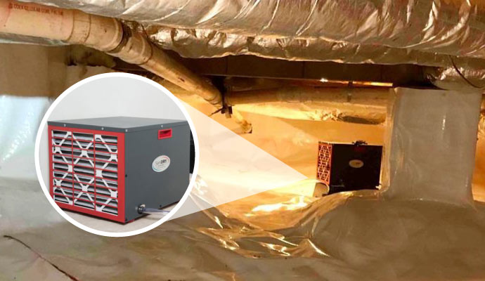 Crawlspace dehumidification
