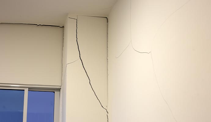 diagonal crack on the wall