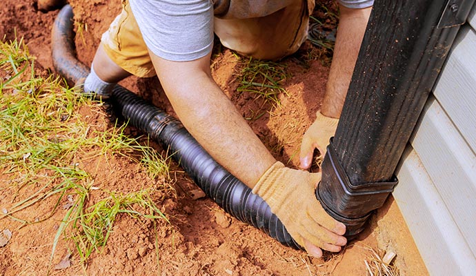 Downspout extension installation service