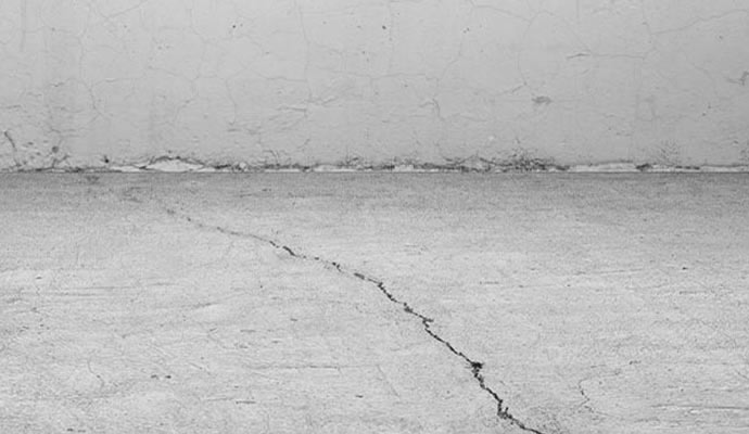 Cracked concrete floor