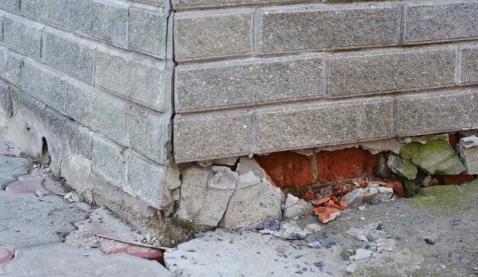 Damaged foundation wall