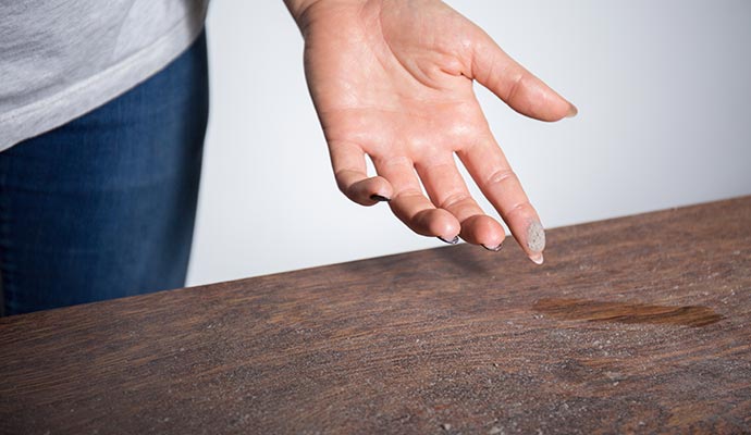 dust on the furniture
