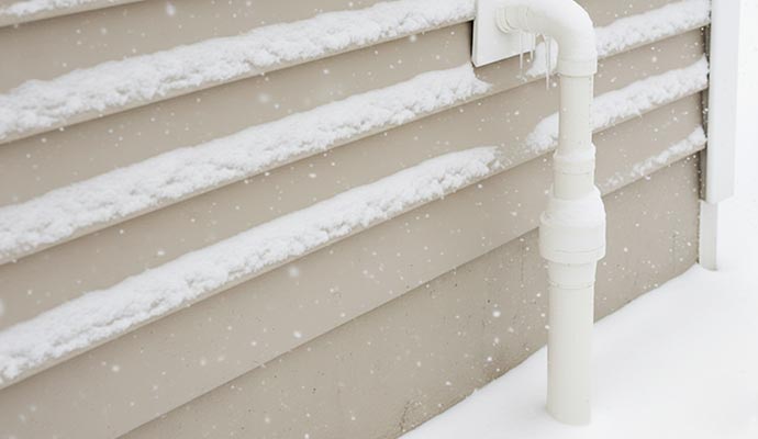 Frozen discharge line