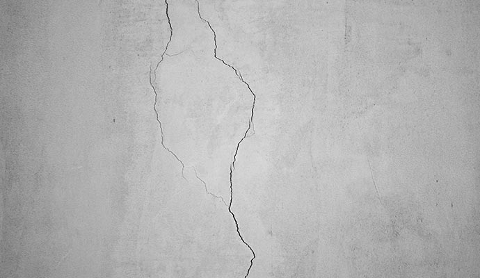 small hairline crack on foundation wall