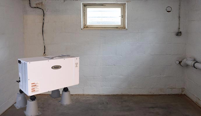 Installed dehumidifier in basement Installed dehumidifier in basement