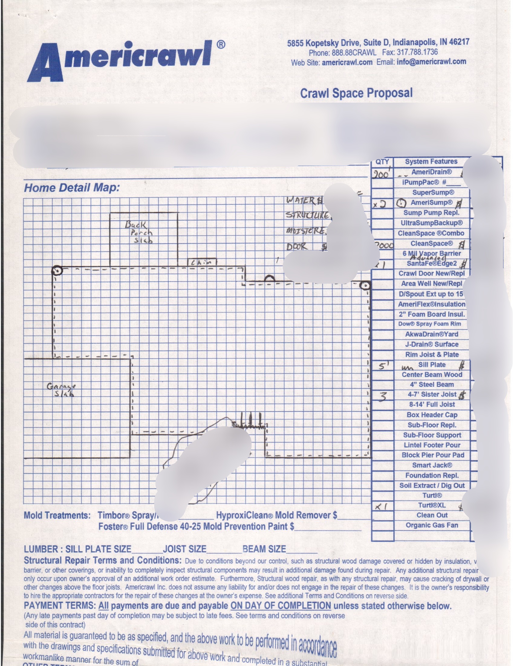 Crawl Space Drainage Structural Wood Repair