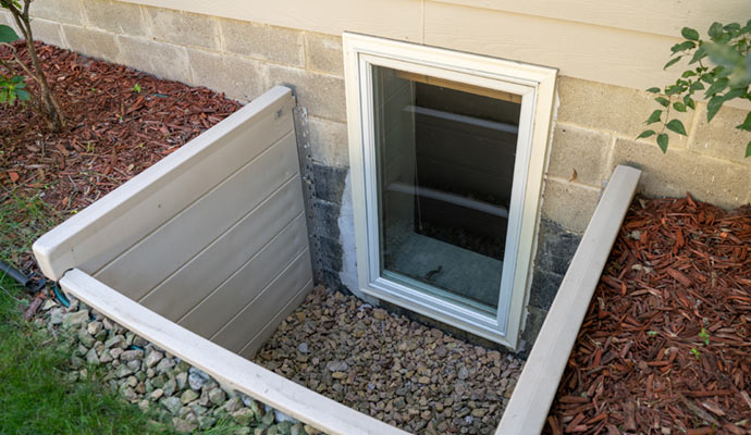 Leaky window well at basement