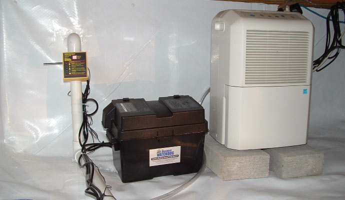 Moisture control equipments in the crawl space