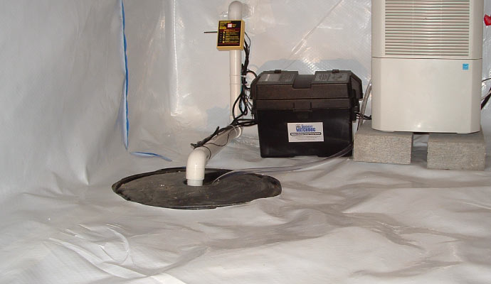 Newly installed sump pump
