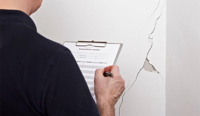 Professional wall crack inspecting service