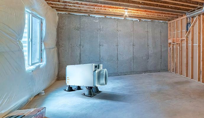 Installed dehumidifier in basemen Installed dehumidifier in basement