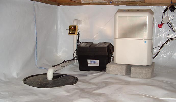 Installed sump pump