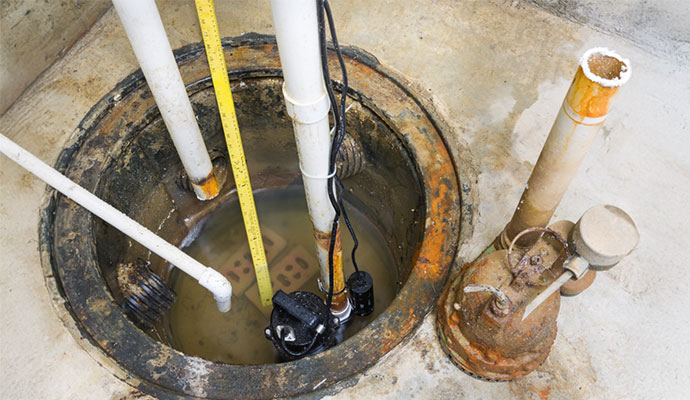 Sump pump pit
