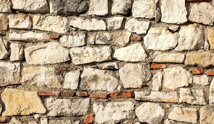 Uneven stone wall