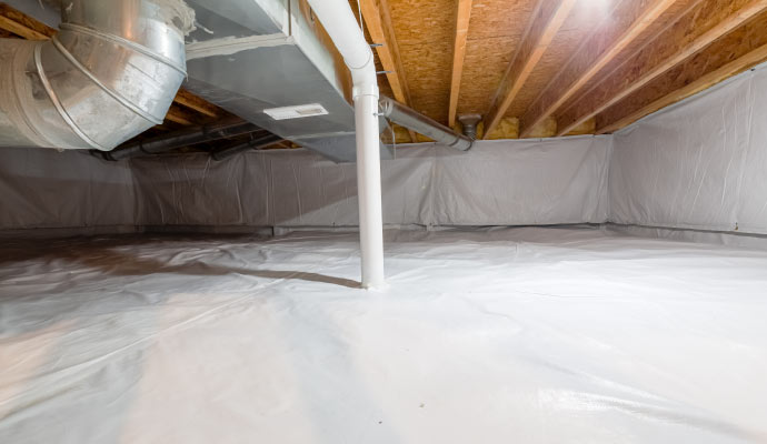 Well-ventilated crawl space